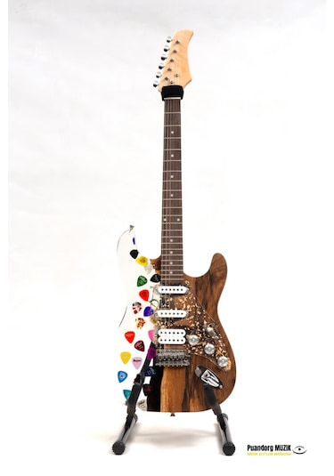Elektro Gitar Custom Epoksi & Yıllanmış Ağaç Kişiye Özel Nordic Grey