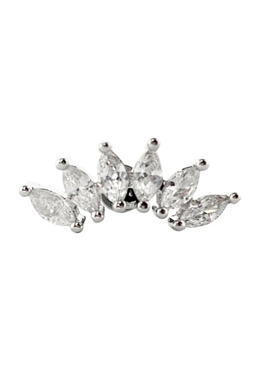 Cerrahi Çelik Beş Taş Piercing Gümüş