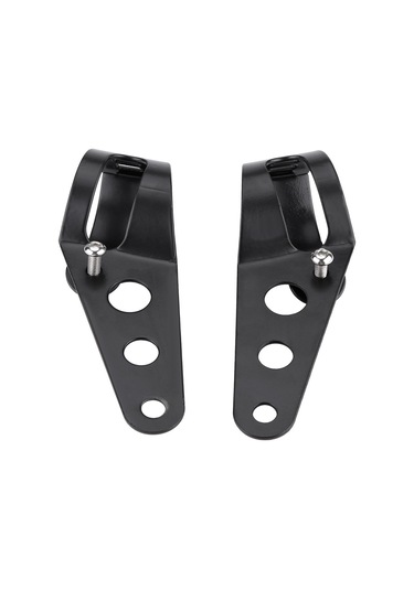 Geeroyoo Motosiklet Farı Tutucu Bracket Seti - 33-43mm Çatal Çapı Uyumlu - Dayanıklı Demir Malzeme - Kolay Kurulum Chrome