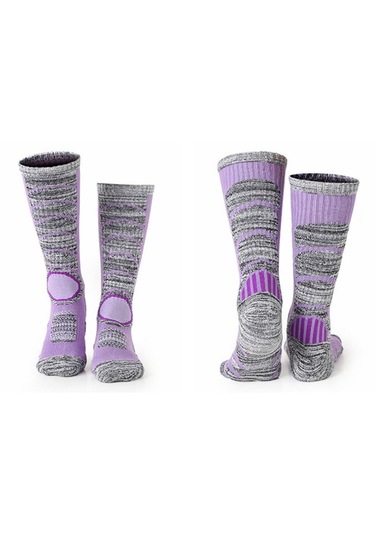 Homyl Kadın Kış Sıcak Spor Yürüyüş Çorap Termal M-mor Mor