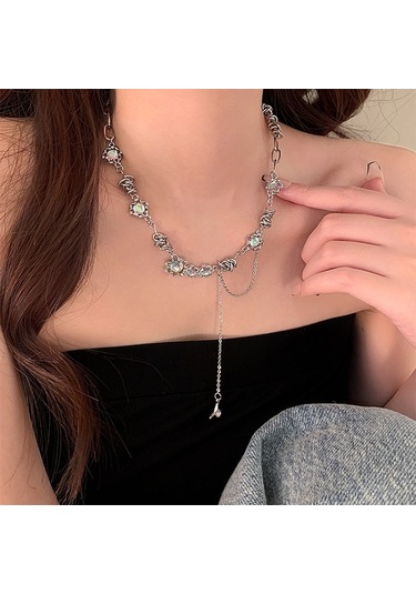 Bayanlar Alfabesi Çok Yönlü Titanyum Çelik Kolye Büküm Zinciri, Şartname: Xl1893 Çok Renkli