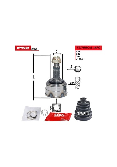 MGA 70828 Aks Kafası Dış Crx 88-91 26×32×49