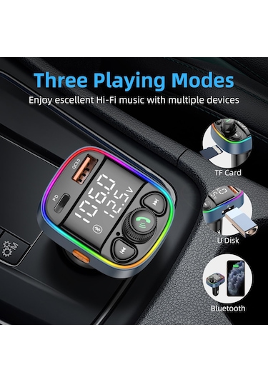 Suntek Araba Bluetooth Adaptörü Gerilim Göstergesi Sürücü