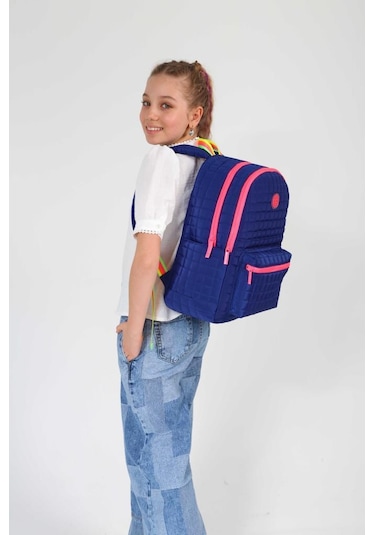 Kaukko Quilted Sırt Çantası Navy Blue K1773