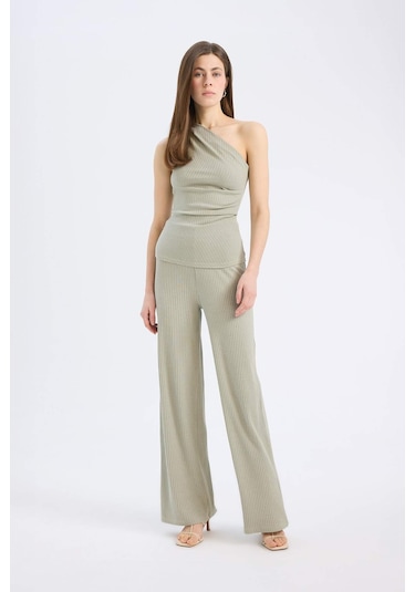 DeFacto Slim Fit Dar Kesim Fitilli Kaşkorse Basic Düz Pantolon E5783AX25SPKH400