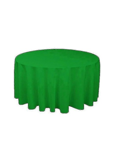 Düğün İçin Düz Renk Masa Örtüsü Yuvarlak Polyester Dayanıklı Masa Örtüsü Çap 160cm Yeşil Diğer