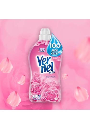 Vernel Max Konsantre Çamaşır Yumuşatıcı Taze Gül 2 x 1440 ML