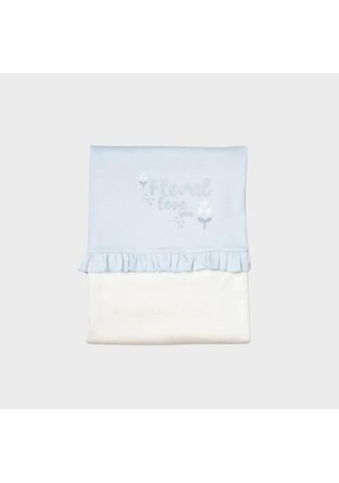 Bibaby Organik Battaniye Love Floral Ekru - Lila-11646 Lila