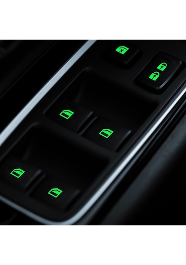 Araba Cam Sticker Kaldırıcı Modifiye Sticker Araba Aydınlık Anahtarı Araba Cam Düğmesi Araba Sticker Aydınlık Yeşil