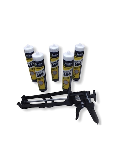 Çekomastik 666 Beyaz 5'Li Set Plastik Silikon Sıkma Beyaz