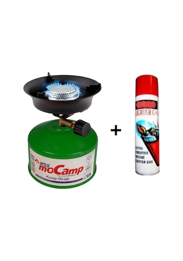 Taşınabilir Ocak İksa Mocamp Çakmak Gazlı Kamp Ocağı Yeşil + Çakmak Gazı Yeşil