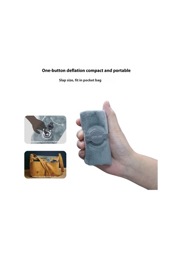 Pıctet.fıno Rh66 Kristal Kadife Şişme Boyun Yastığı Seyahat Dostu Taşınabilir Boyun Yastığı Mavi