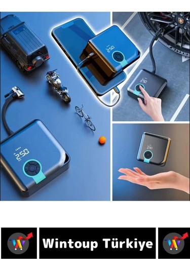 Premium Yüksek Basınçlı Motosiklet Bisiklet Top Lastik Şişirme Şarjlı Dijital Ekranlı Hava Kompresör