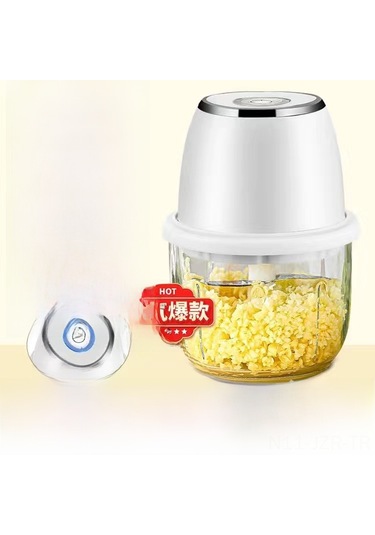 Geeroyoo Ev Kullanıma 350ml Beyaz Kalın Cam Bardaklı Elektrikli Sarımsak Blenderı - 6 Yapraklı Geliştirilmiş Bıçaklı Sarımsak, Sarımsak Tozu Ve Et Çırpıcı Aleti Diğer