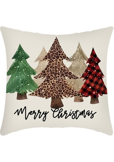 Cartoon Hand-painted Style Christmas Decorative Pillow No.58 Ekru