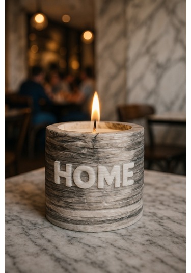 Dekoratif Kokulu Mum Home Mermer Deseni