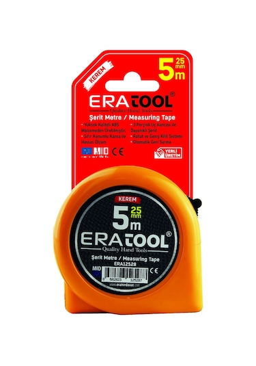 Şerit Metre 5 25mm - Sarı Era12528 Kerem Eratool