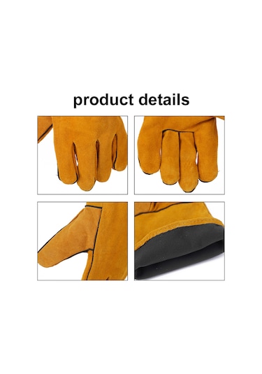 Geeksen Deri Astarlı Kaynak Eldiveni - Uzun, Kalın Ve Renk Seçenekli İş Güvenliği Eldiveni