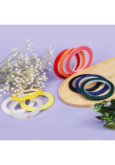 Yuntech01 10 Renkli Pet Malar Bandı Seti - Yangın Engelleme Ve Yalıtım Özelliği - Otomatik Yapışkan - 6mm X 66m - 10 Adet Çeşitli Renkler 10