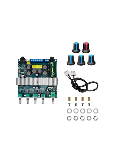 Aubyhe Tpa3116d2 Çift 50w + Subwoofer Dijital Güç Amfi Kartı, Bluetooth 5.0, 12-24v, Metal Kasa, 20hz-20khz