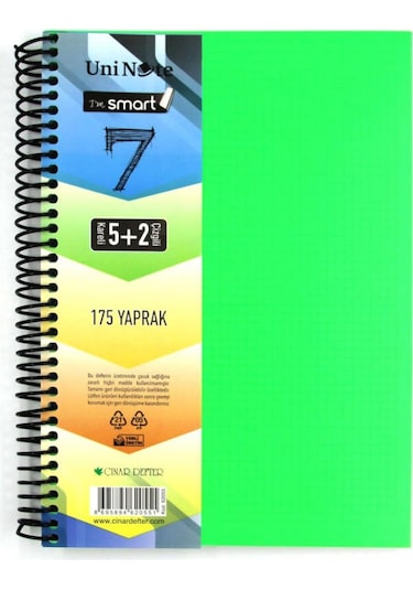 Çınar Im Smart A4 5+2 175 Yaprak Plastik Kapak Spiralli Ayraçlı Defter 62055