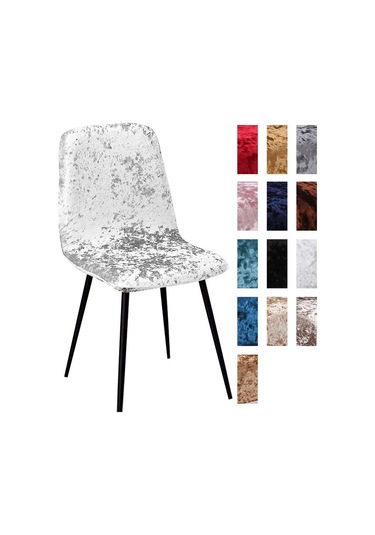 Beyaz Parlak Kadife Sandalye Örtüsü Bar Sandalyesi Örtüsü Kısa Sandalye Örtüsü Oturma Odası Koltuk Örtüsü