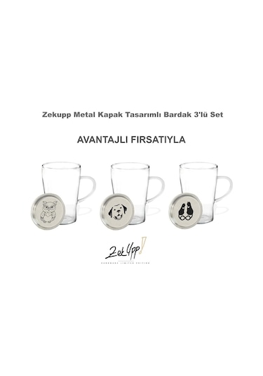 Zekupp Termos Bardak Metal Kapak 3'lü Set