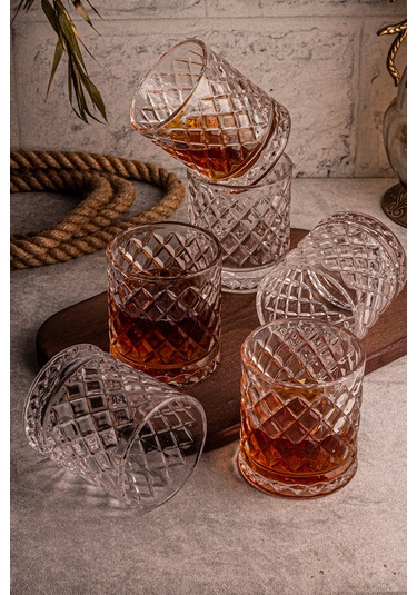 Snippy Madrid - 6'lı Cam Bardak 250 Ml El Yapımı Meşrubat Bardağı