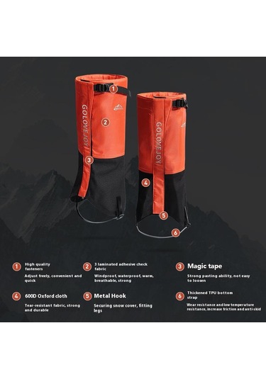 Butu Golovejoy Hx39 1 Çift Peluş Astarlı Su Geçirmez Bacak Çorapları Açık Hava Yürüyüş Tırmanma Kayak Bacak Kılıfı Siyah