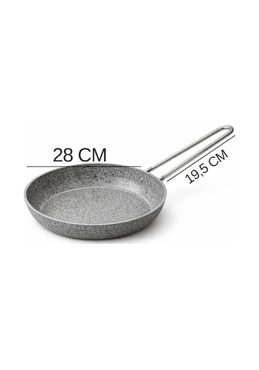 Stone-h 28 Cm Çizilmez Yanmaz Yapışmaz Tava Gri