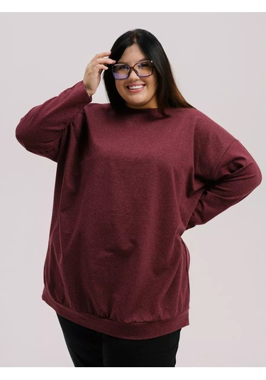 Lena Grand Oversize Sweatshirt Büyük Bedenler 185524006 Kırmızı