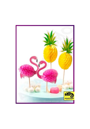 Asiancosmo Canape İçin 15 Cm 20 Adet Pembe Flamingo Bambu Şişleri 268455099