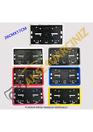 Plakalık Plastik Tak Kolay Motor Motosiklet Krom Çerçeveli 1 Adet