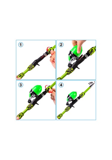 Neevoyu 1.2m Çocuk Olta Takımı - Hafif Kamış, Olta Makinesi Ve Yem Seti İle Pratik Av Malzemesi