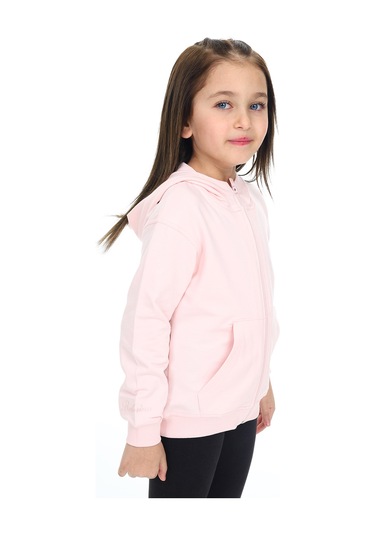 Toontoy Kız Çocuk Nakışlı Hırka Pudra