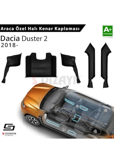 Life Dacia Duster 2 Halı Kenar Kaplama Seti 2018-2023 5 Prç A+ Kalite