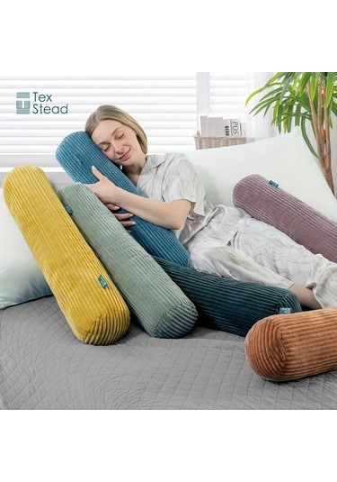 Trendooze Lezzetli Turuncu Sunshine022 1 Adet Texstead Retro Geometrik 6x24 İnç Yastık Polyester Yıkanabilir Turuncu