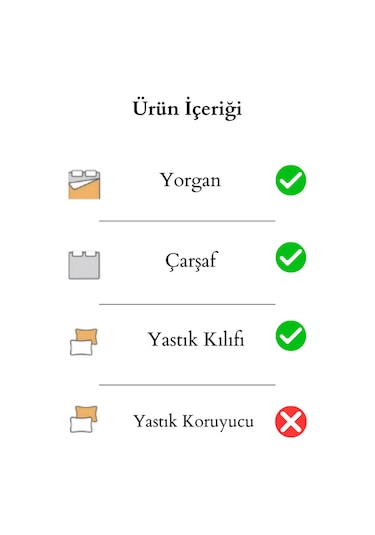Çift Kişilik Krem Kare Welsoft Uyku Seti Çift Taraflı 195x215 - 4 Adet Yastık Kılıfı Bej