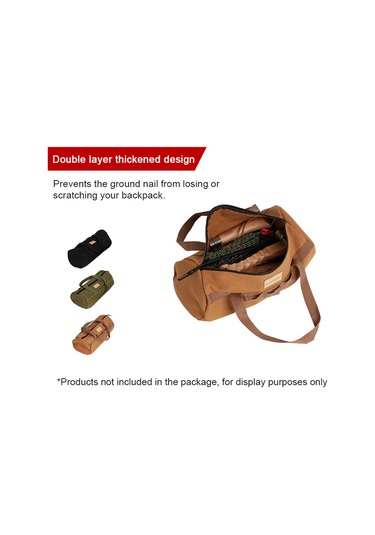 Skycity Kamp Çadır Çivi Depolama Çantası - Dış Mekan Aletleri, Rüzgar Teli, Çekiç Saklama Torbası - Kalın Kumaş - Siyah Siyah