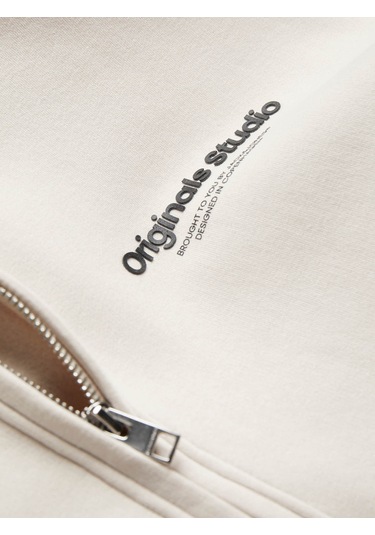 Jack & Jones Jorvesterbro Zıp Hood Noos Krem Erkek Sweatshirt 12241691 Krem