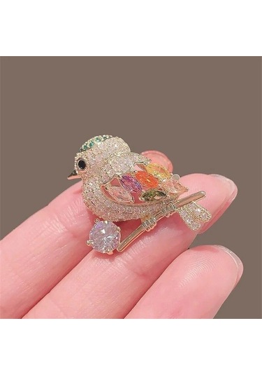 Bayan Zarif Kuşlar Rhinestone Broş Pin Hediye Moda Diy Aksesuar Kadın Korsaj Çok Renkli