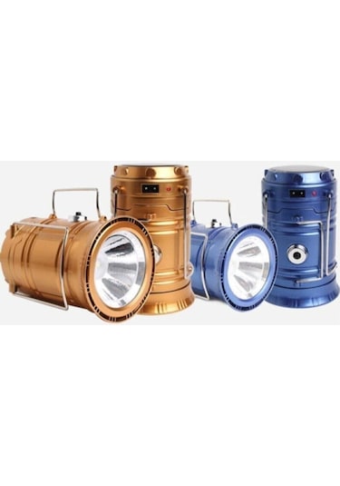 Light Şarjlı Kamp Lambası Güneş Enerjili Kızaklı Kamp Feneri Led Lamba Işıldak Mini Boy Çok Renkli