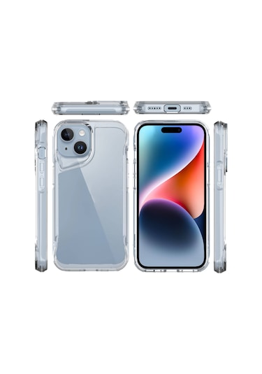 Apple Uyumlu iPhone 15 Plus Kılıf Case, Transparent Smooth Hard Protective Cover