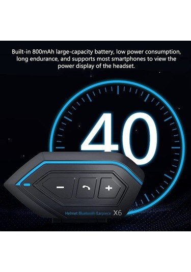 Ganzhoushop Su Kulaklık Kulaklık Kask İnterkom Gürültü Önleyici Bt5.0 Ty Bluetooth Bağlantılı Motosiklet Kulaklık