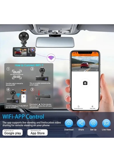 Liangmei Araç Kamerası İçin 1080p Video Kaydedici Wıfı Araba