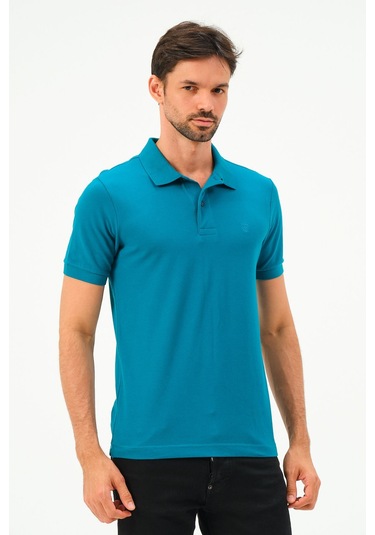 Classıc Pamuk Regular Comfort Erkek Polo Yaka Tişört PETROL