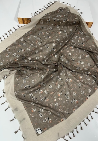 Sökme Boncuklu Pamuk Yazma - 05647 KAhverengi