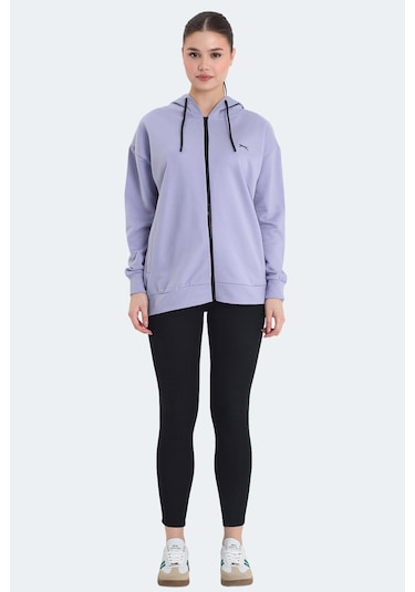 Slazenger Kathleena 2 Li Set Kadın Sweatshırt Gri - Mor