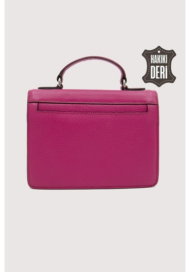Hakiki Deri Kadın El Çantası Fuşya Smr9022 Fuşya