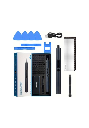 Tcherchi QE54911 65 ın 1 Elektrikli Akülü Matkap Tornavida Manyetik Tamir Kiti